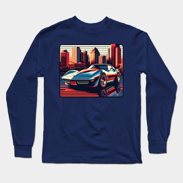 chevrolet corvette Long Sleeve T-Shirt by TaevasDesign